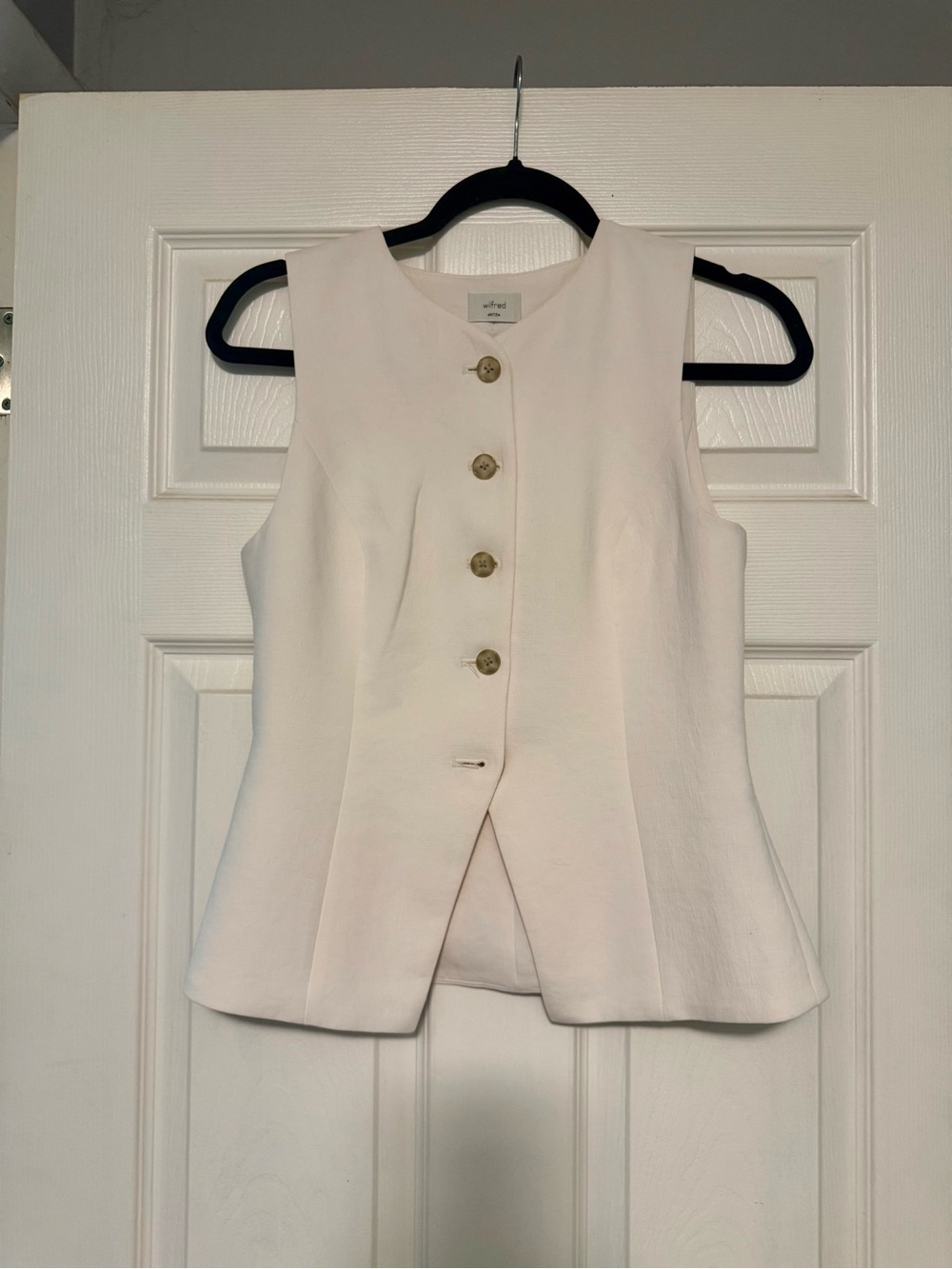 Sleeveless Cream Button Front Top/vest Wilfred
